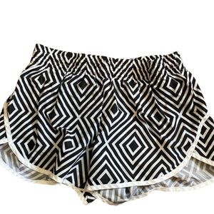 Athletic Works Athletic Shorts Black White Medium Geometric